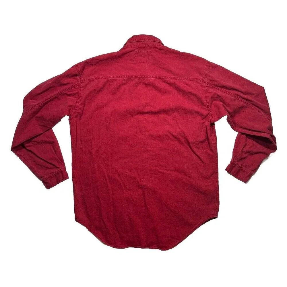 VIntage Levi's Denim Shirt Men's Large Red Tab Metal Buttons 2 Pockets 90's